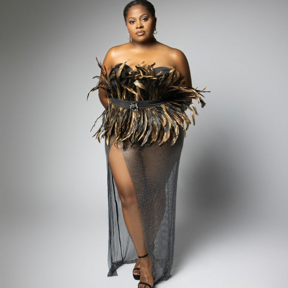 Fashion Nova Black and Gold Strapless Dress